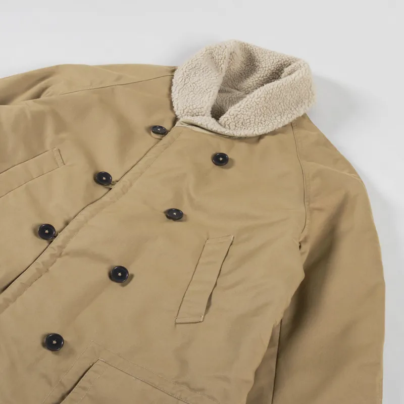 Universal Works Reversible Mackinaw Jacket Sand Brush P Tech Sherpa-5