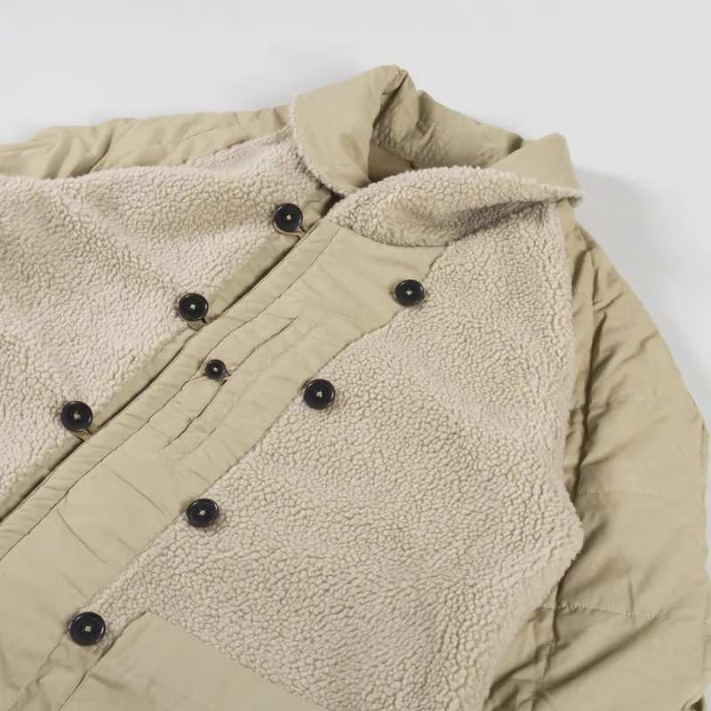 Universal Works Reversible Mackinaw Jacket Sand Brush P Tech Sherpa-6
