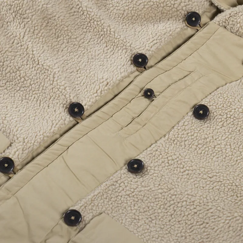Universal Works Reversible Mackinaw Jacket Sand Brush P Tech Sherpa-11