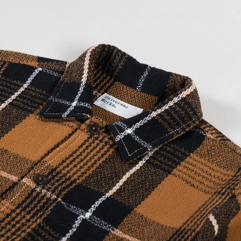 Universal Works Uniform Jacket Earth II Check Brown-4