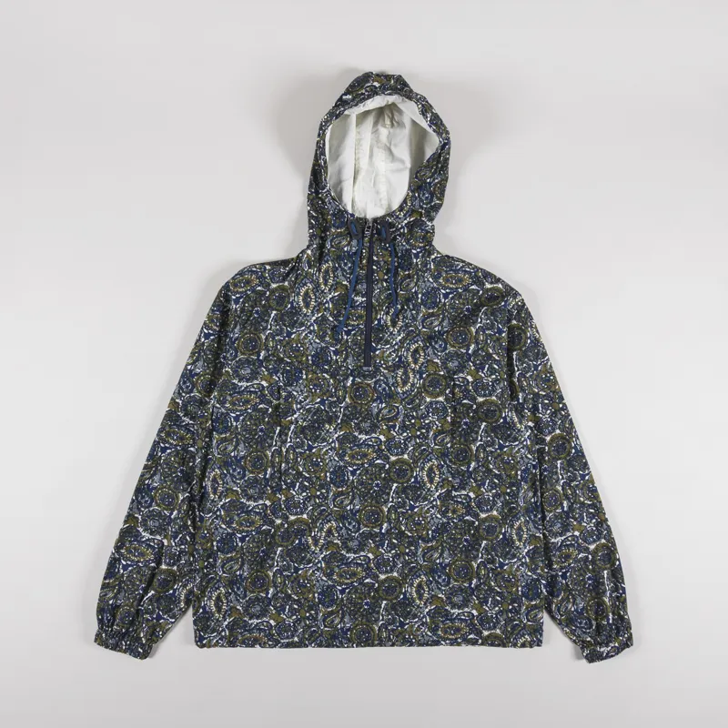 Universal Works Pullover Anorak Navy Artist Print Cotton