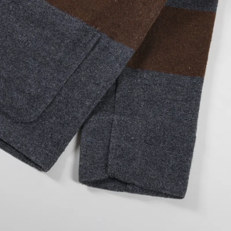 Universal Works Merchant Jacket Charcoal Stripe Blanket Wool Mix-8