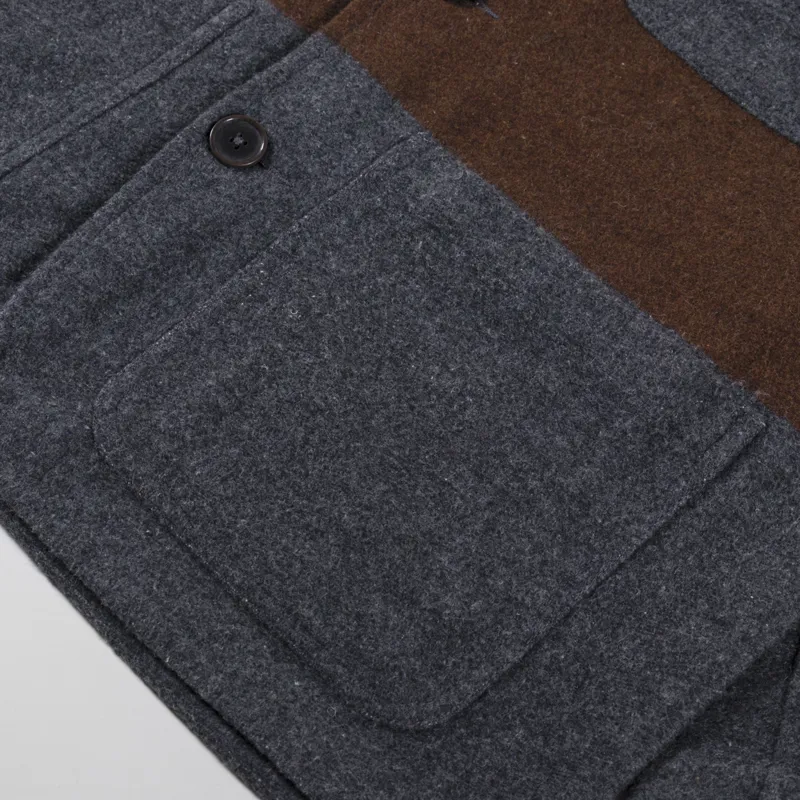 Universal Works Merchant Jacket Charcoal Stripe Blanket Wool Mix-5