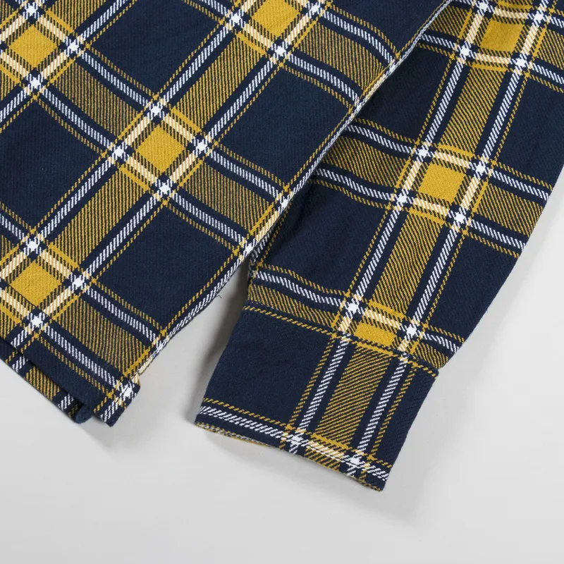 Universal Works Long Sleeve Utility Shirt Yellow Navy Twill -6