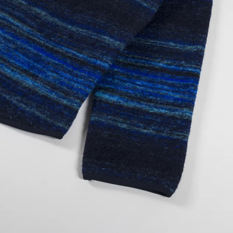 Universal Works Military Liner Jacket Blue Mississippi Fleece-7