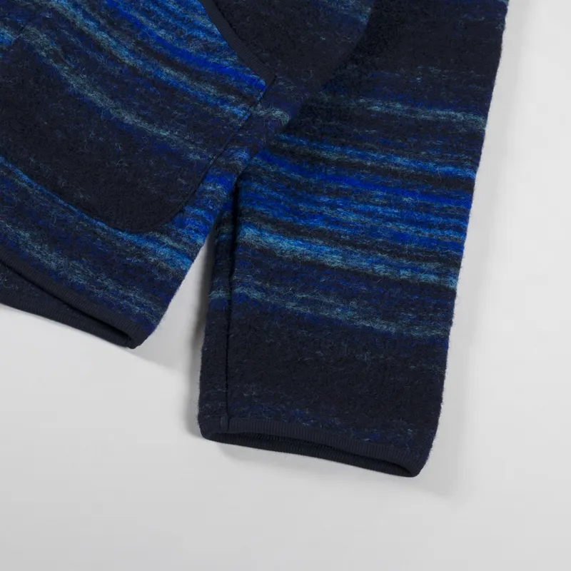 Universal Works Military Liner Jacket Blue Mississippi Fleece-8