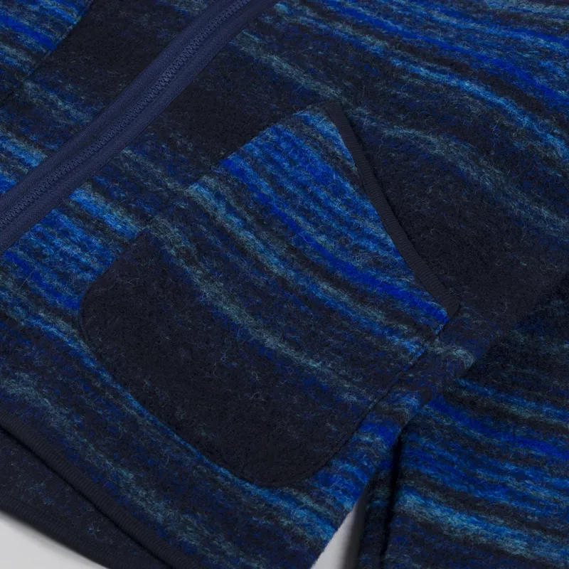 Universal Works Military Liner Jacket Blue Mississippi Fleece-5