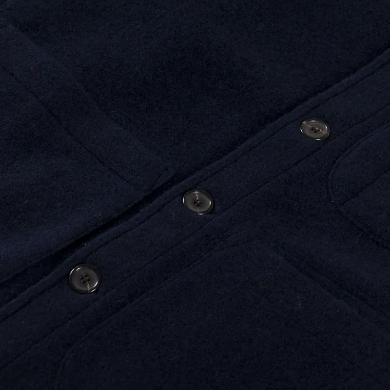 Universal Works Womens Field Jacket Navy Wool Fleece-9