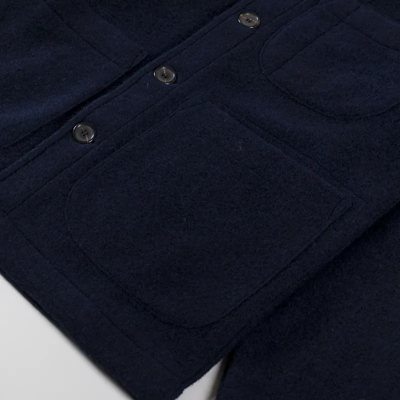 Universal Works Womens Field Jacket Navy Wool Fleece-10