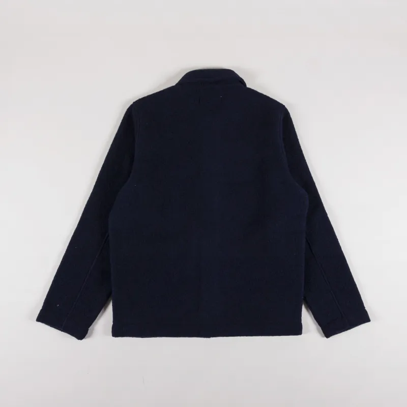 Universal Works Womens Field Jacket Navy Wool Fleece-5