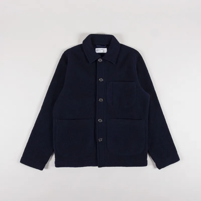 Universal Works Womens Field Jacket Navy Wool Fleece-4