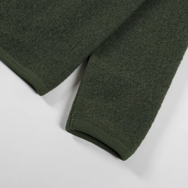 Universal Works Cardigan Olive Wool Fleece-8