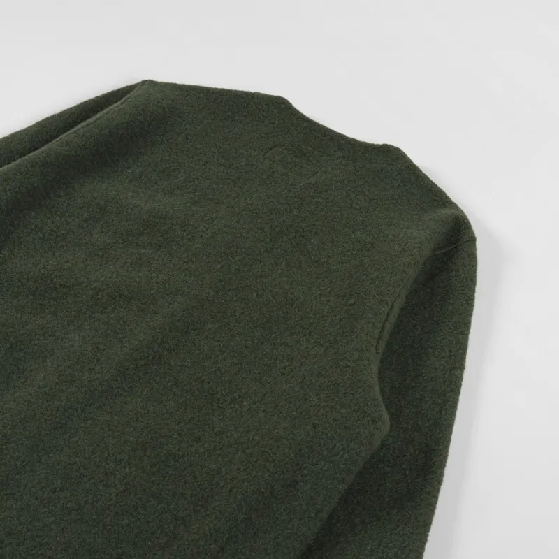 Universal Works Cardigan Olive Wool Fleece-3