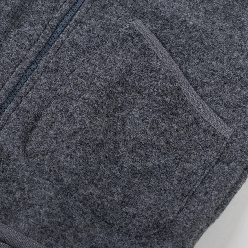 Universal Works Zip Waistcoat Grey Marl Wool Fleece-7