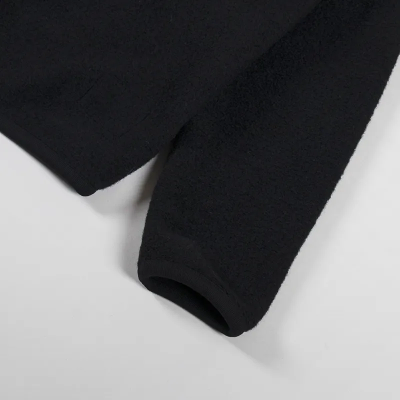 Universal Works Zip Bomber Black Wool Fleece-7