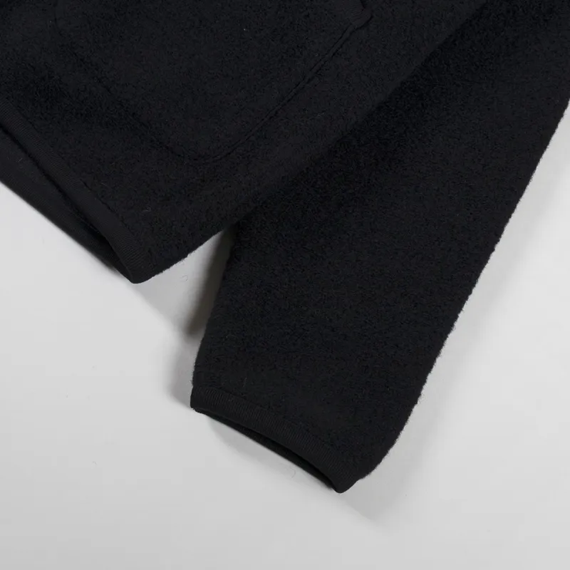 Universal Works Zip Bomber Black Wool Fleece-8