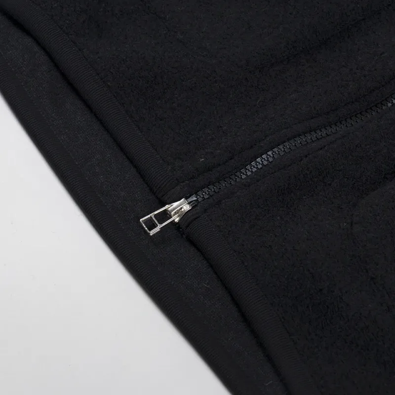 Universal Works Zip Bomber Black Wool Fleece-6