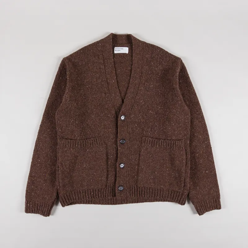 Universal Works Langdale Cardigan Tweed Knit Brown