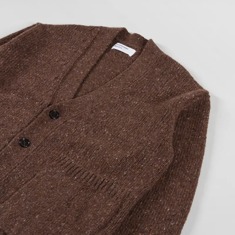 Universal Works Langdale Cardigan Tweed Knit Brown-2