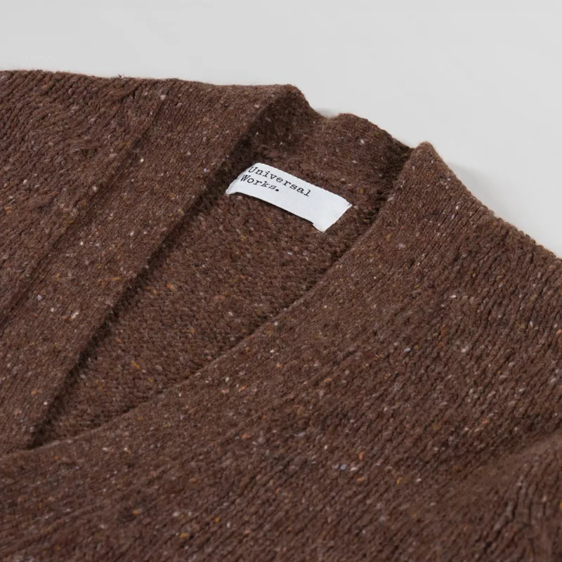 Universal Works Langdale Cardigan Tweed Knit Brown-4