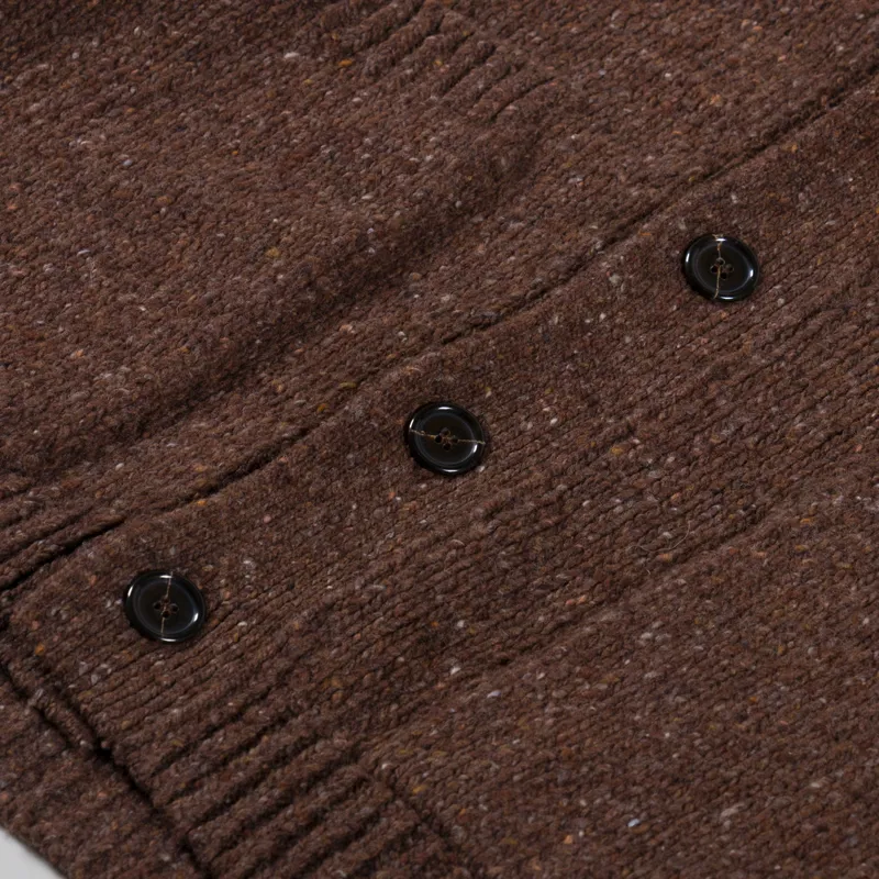Universal Works Langdale Cardigan Tweed Knit Brown-5