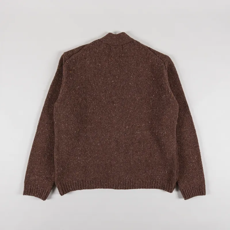 Universal Works Langdale Cardigan Tweed Knit Brown-1
