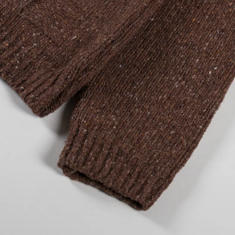 Universal Works Langdale Cardigan Tweed Knit Brown-8