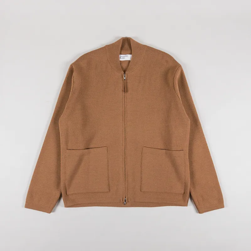 Universal Works Zip Knitwork Jacket Sand Merino Knit