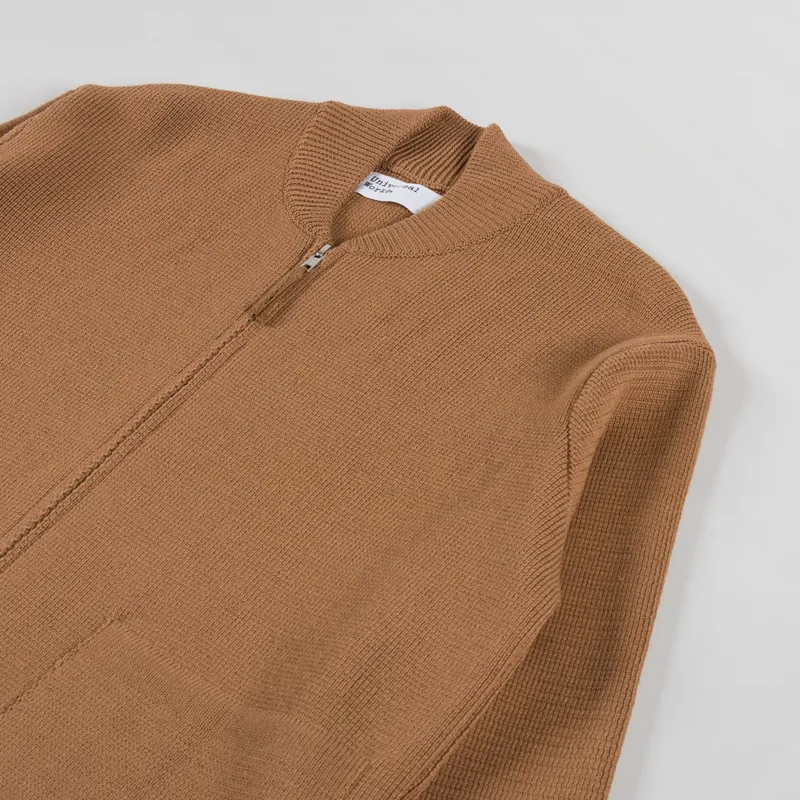 Universal Works Zip Knitwork Jacket Sand Merino Knit-2