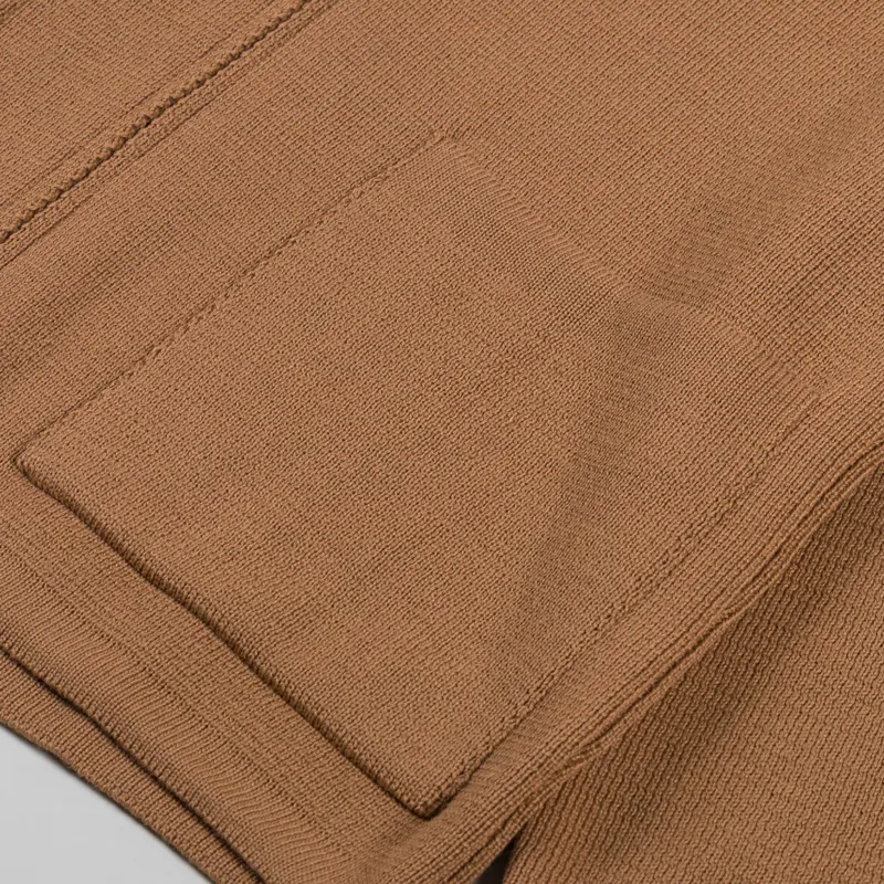 Universal Works Zip Knitwork Jacket Sand Merino Knit-4