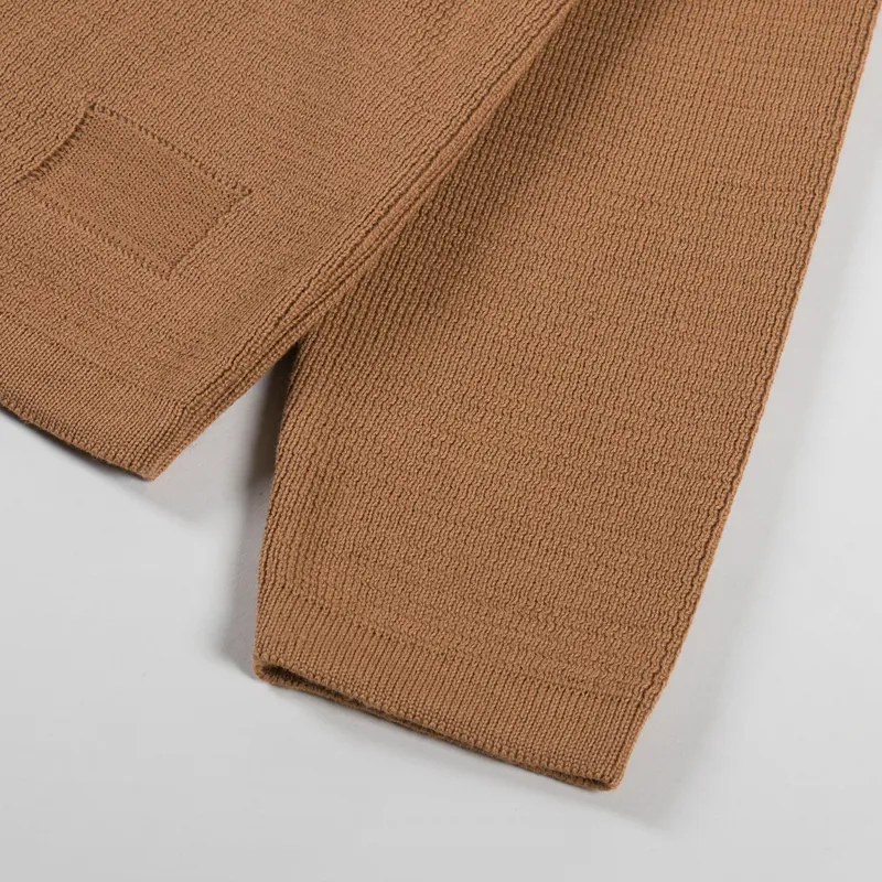 Universal Works Zip Knitwork Jacket Sand Merino Knit-6