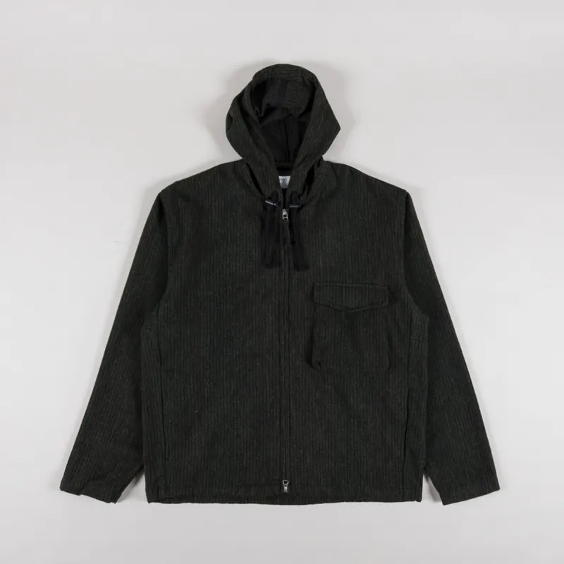 Universal Works Fistral II Jacket Black Olive Stripe Wool Mix