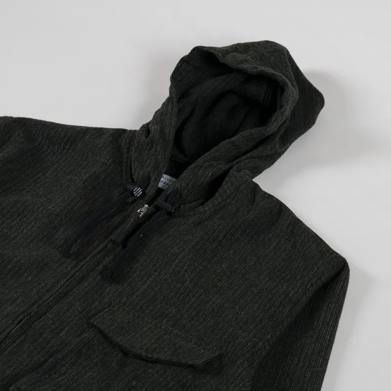 Universal Works Fistral II Jacket Black Olive Stripe Wool Mix-2