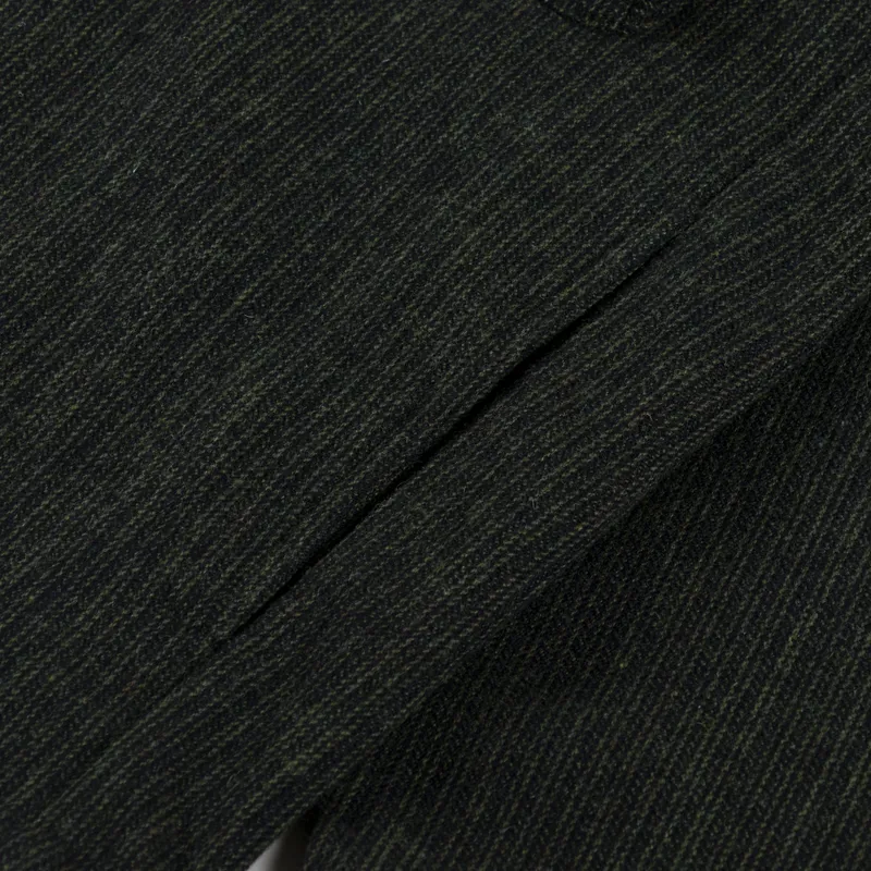 Universal Works Fistral II Jacket Black Olive Stripe Wool Mix-5