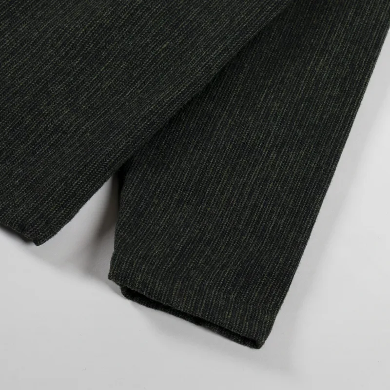 Universal Works Fistral II Jacket Black Olive Stripe Wool Mix-8