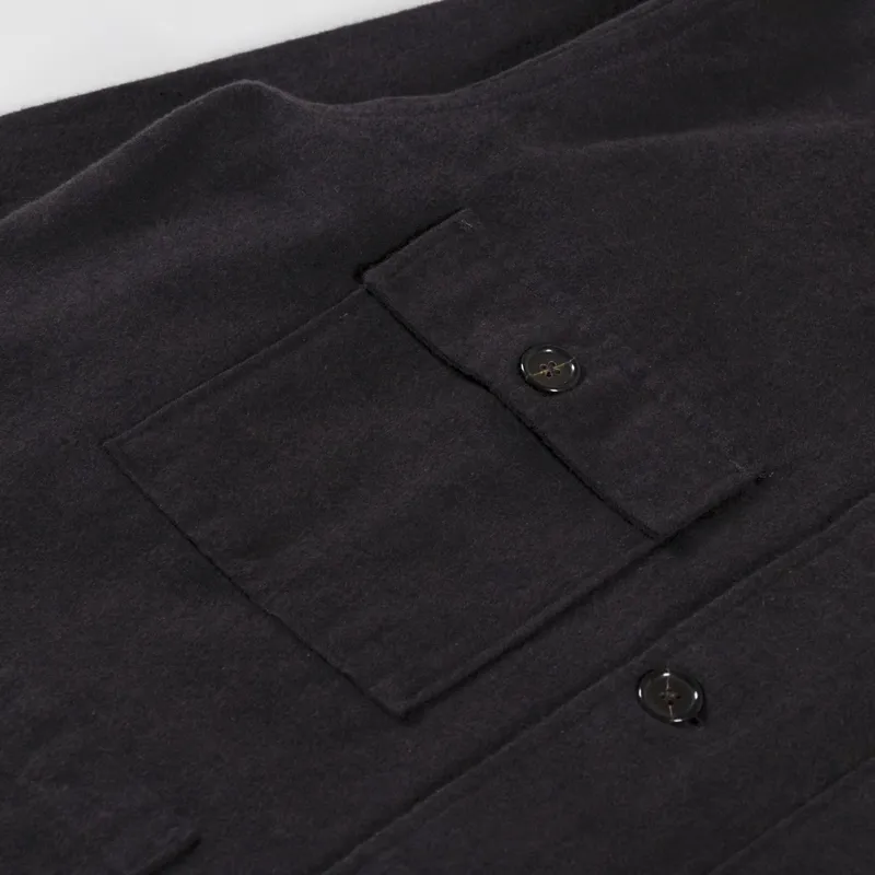 Universal Works Dockside Jacket Brown Soft Flannel Cotton-5