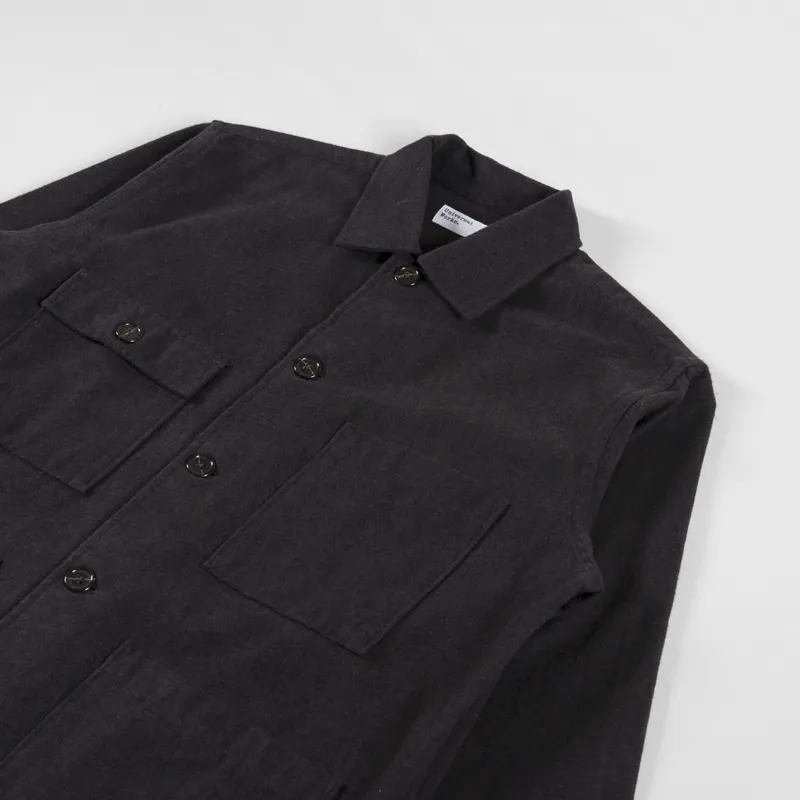 Universal Works Dockside Jacket Brown Soft Flannel Cotton-2