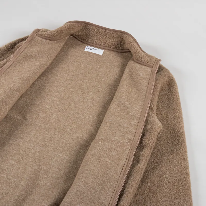 Universal Works Climbing Jacket Sand Teddy Fleece-4