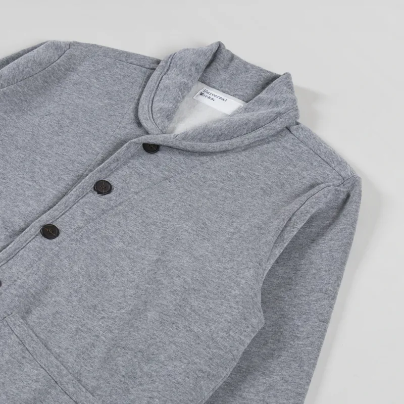 Universal Works Lancaster Jacket Grey Marl Recycled Cotton Blend Jersey-2