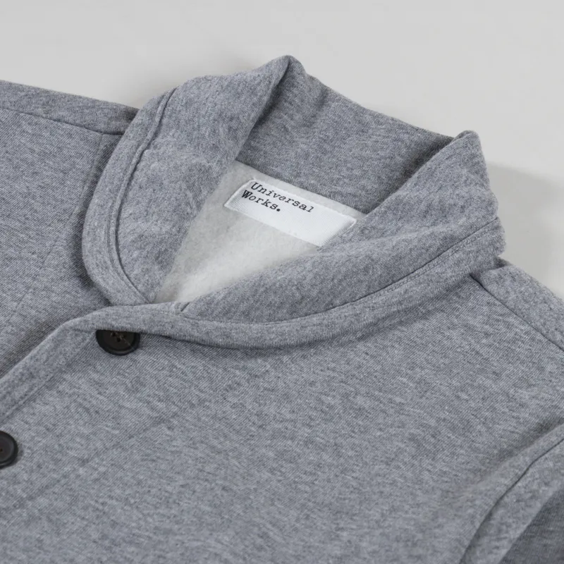 Universal Works Lancaster Jacket Grey Marl Recycled Cotton Blend Jersey-4