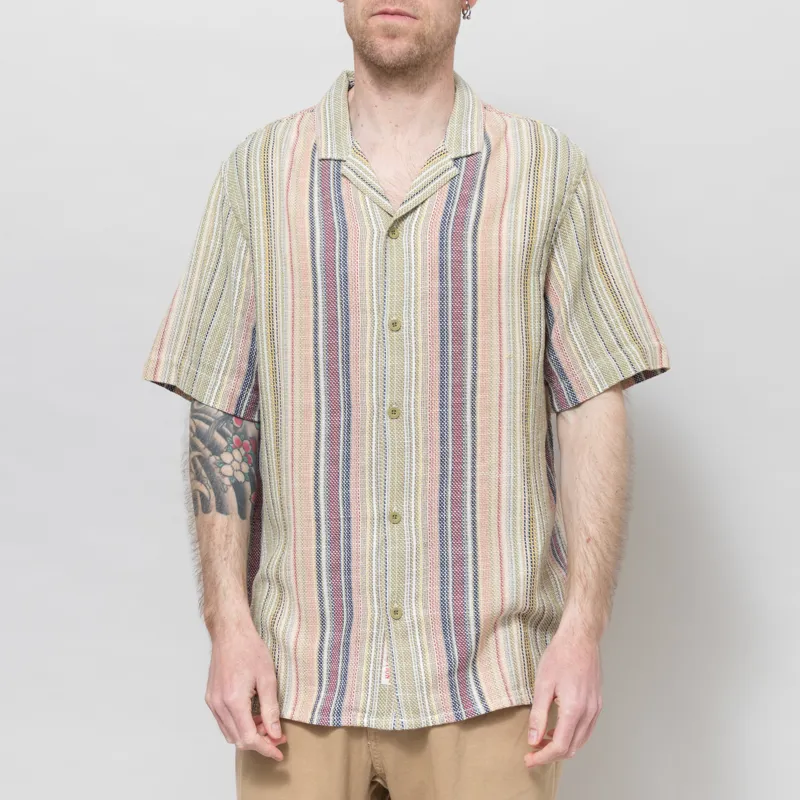 Revolution Striped Cuban Shirt Army