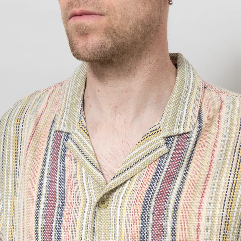 Revolution Striped Cuban Shirt Army-3
