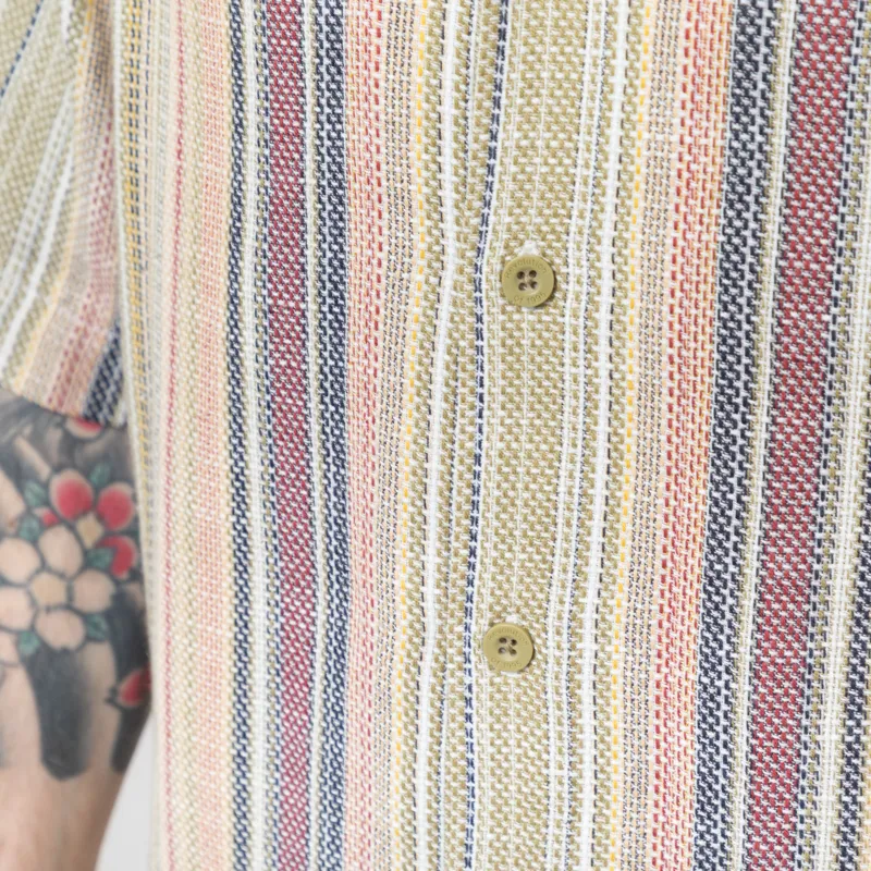 Revolution Striped Cuban Shirt Army-5