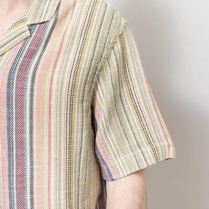 Revolution Striped Cuban Shirt Army-4