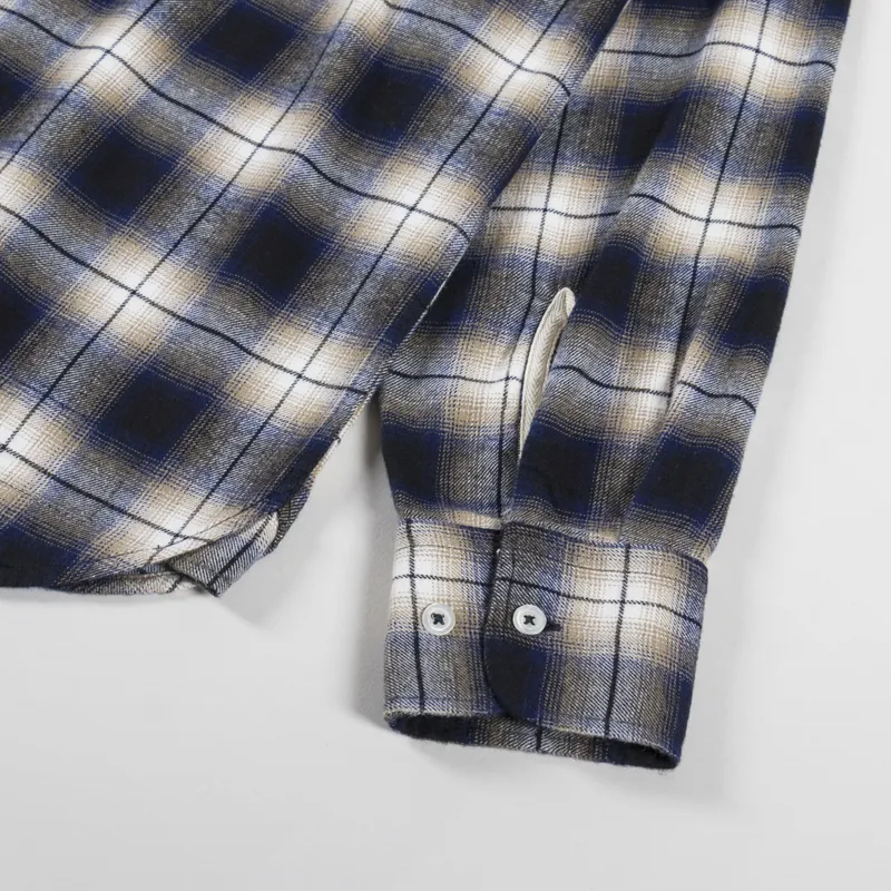 Universal Works Square Pocket Shirt Navy Wyoming Check-7