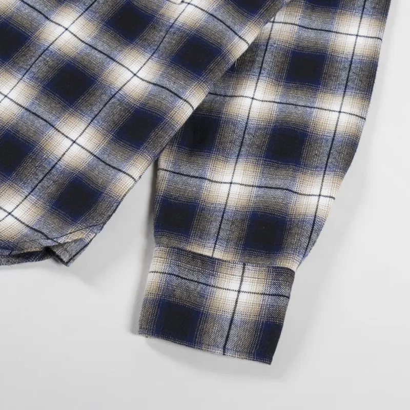 Universal Works Square Pocket Shirt Navy Wyoming Check-8