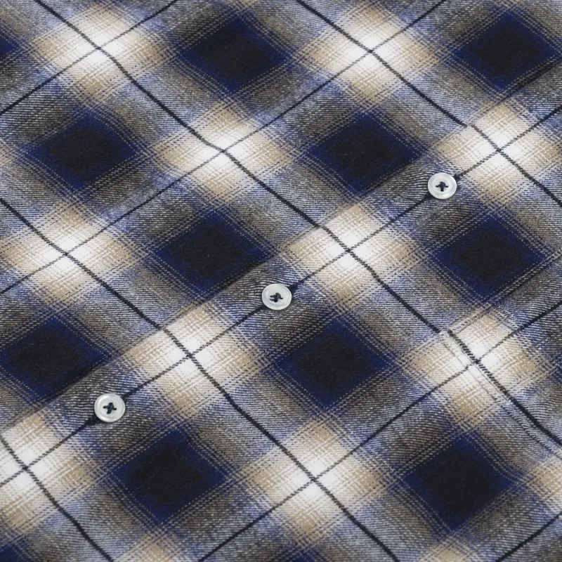 Universal Works Square Pocket Shirt Navy Wyoming Check-5