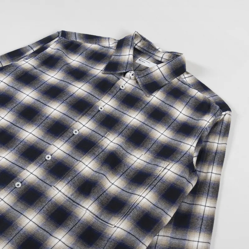 Universal Works Square Pocket Shirt Navy Wyoming Check-2