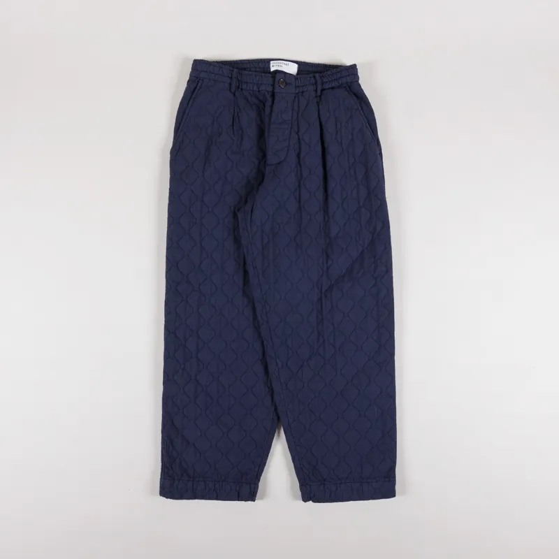 Universal Works Womens Oxford Pant Dark Navy Quilt Cotton-4