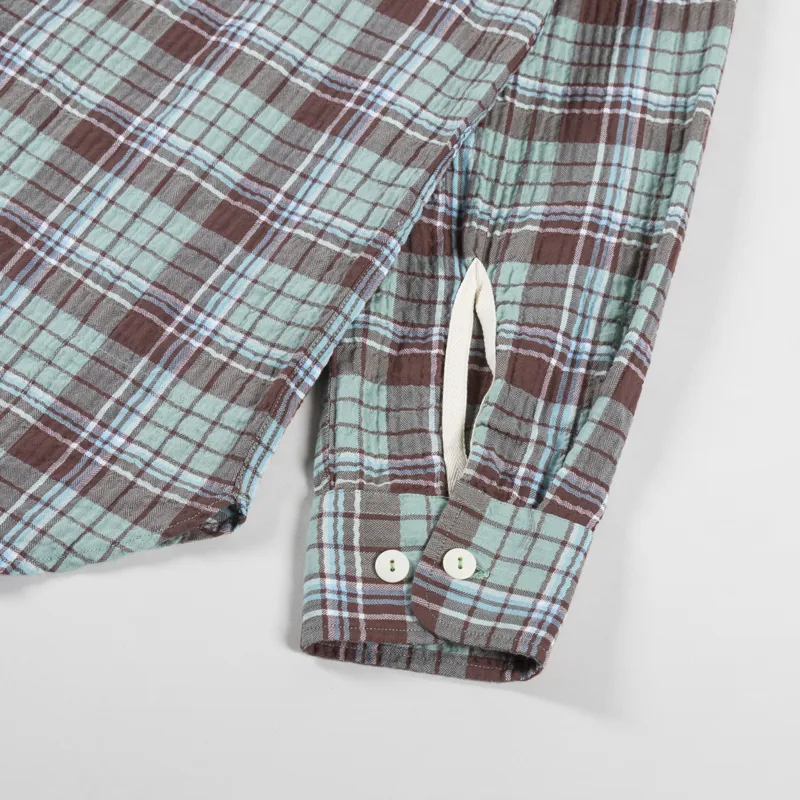 Universal Works Work Shirt Brown Pistachio Pattin Check-7